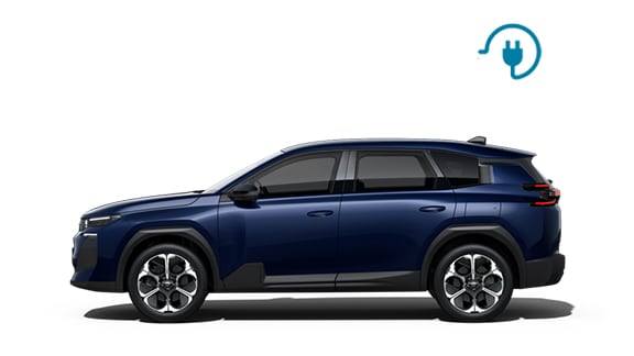 Seitenansicht eines roten Citroën C5 Aircross