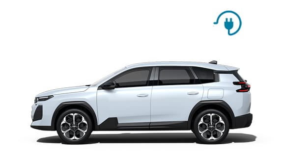 Seitenansicht eines blauen Citroën C5 Aircross