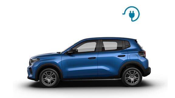 Seitenansicht eines roten Citroën ë-C3