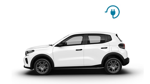 Seitenansicht eines blauen Citroën ë-C3