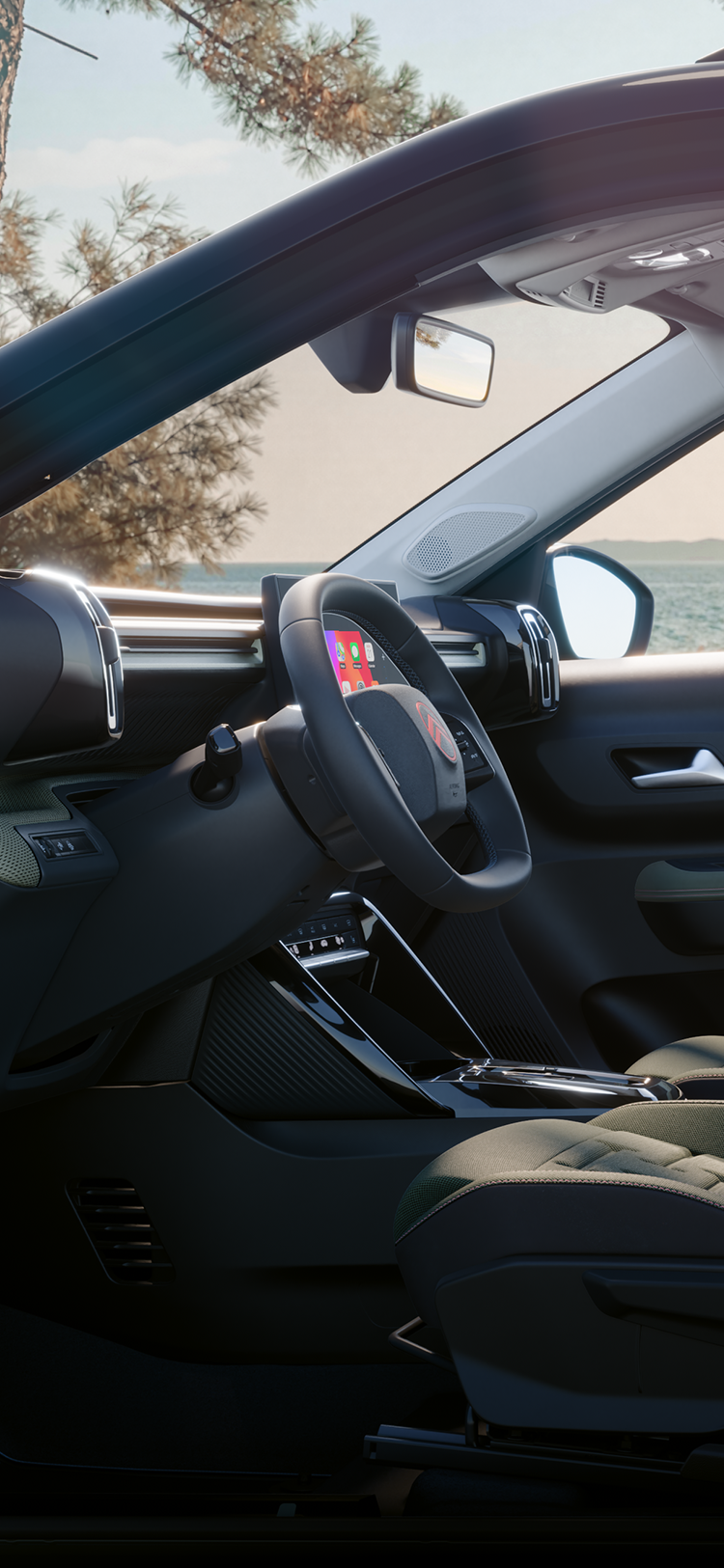 Seitlicher Blick in den Innenraum des Citroën C3 Aircross Outdoor zeigt einen geräumigen, vielseitigen und komfortablen 7-Sitzer-SUV mit innovativer Innenraumflexibilität