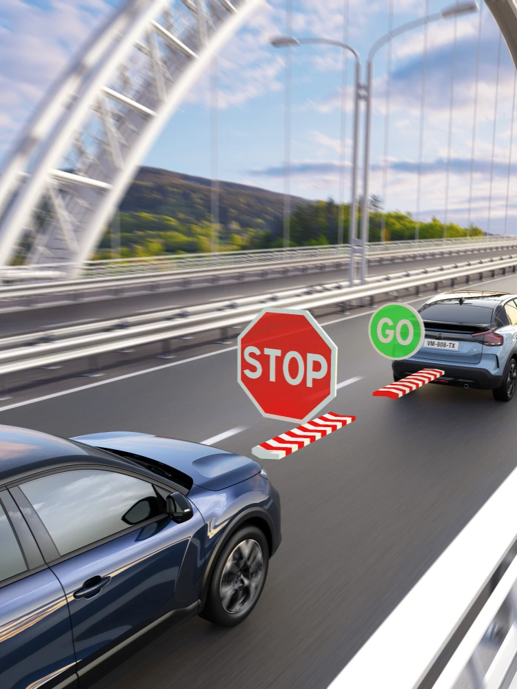 Citroën C4 X nutzt adaptive Geschwindigkeitsregelung mit Stop & Go, reagiert auf Stop-and-Go-Verkehr